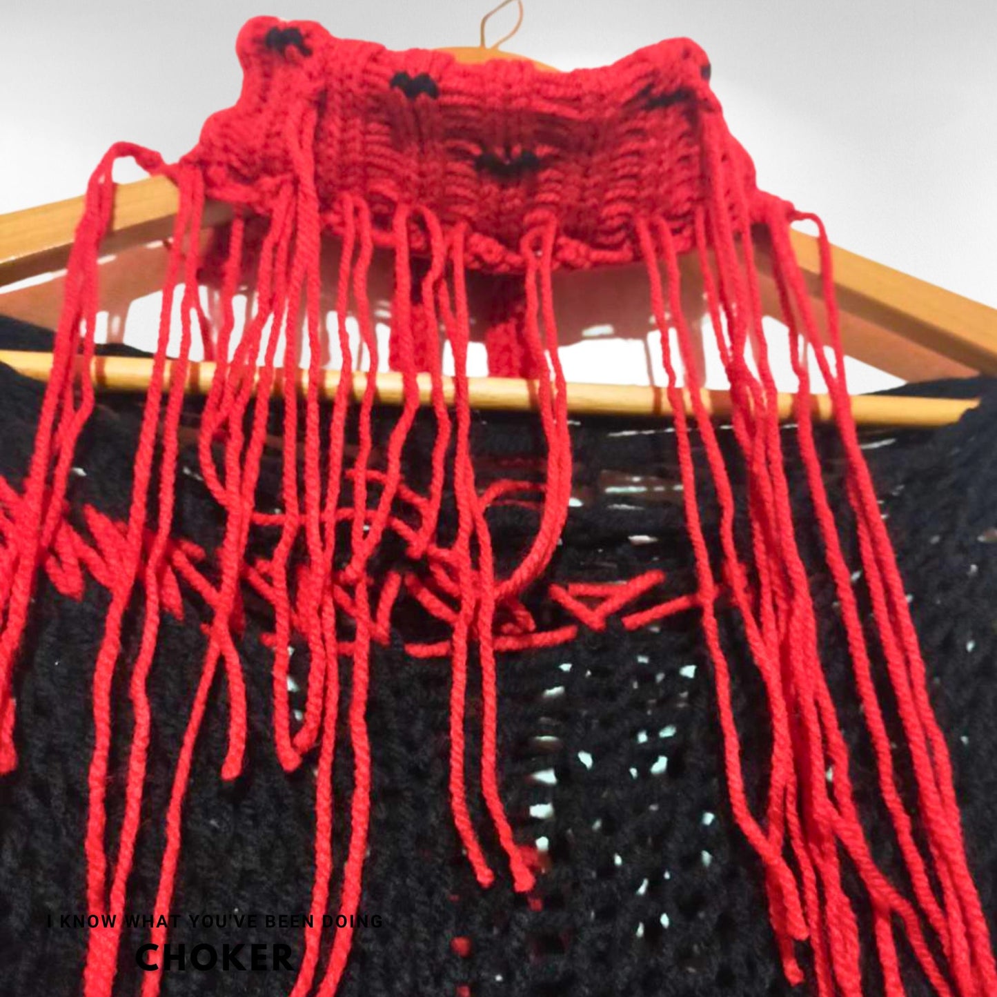 "I know what you've been doing" Handmade knitted choker