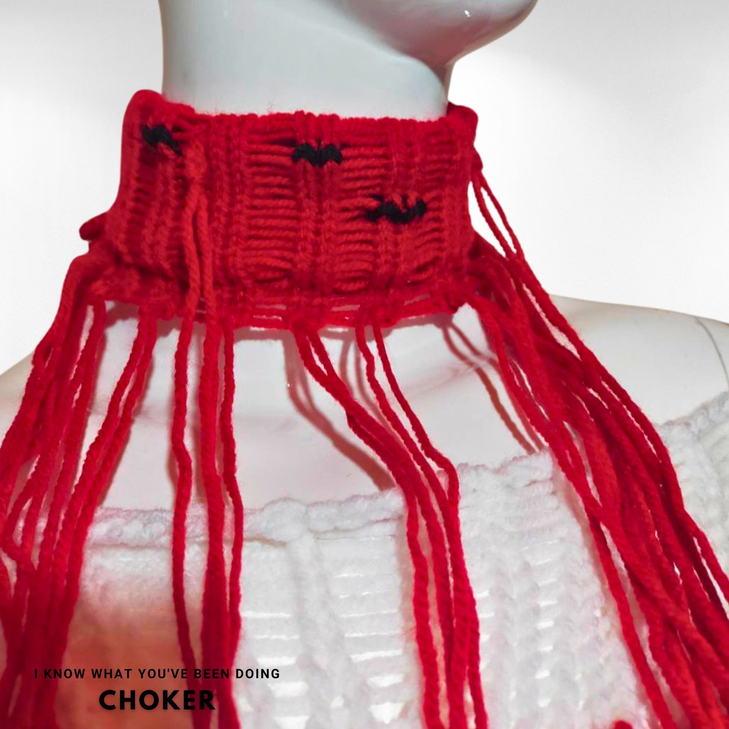 "I know what you've been doing" Handmade knitted choker