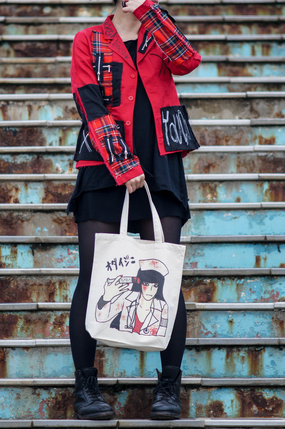 Blabla Punk Nurse Original Print Tote Bag Fashion sick Medical Kawaii fashion Item! Take with me!