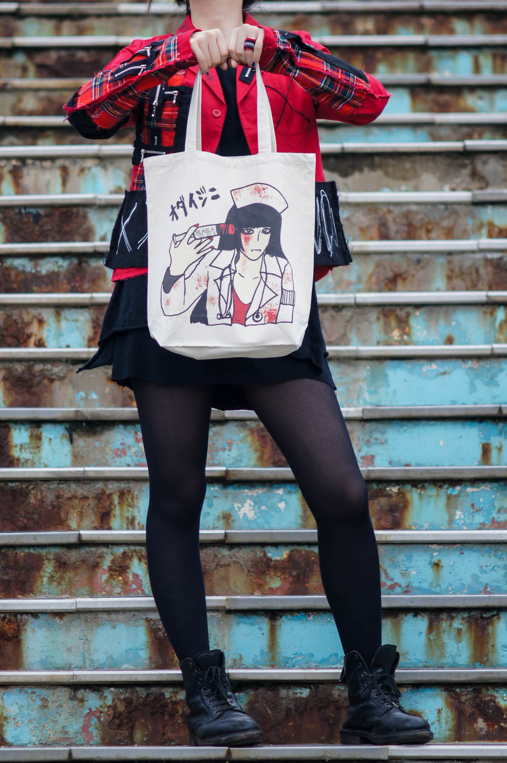 Blabla Punk Nurse Original Print Tote Bag Fashion sick Medical Kawaii fashion Item! Take with me!