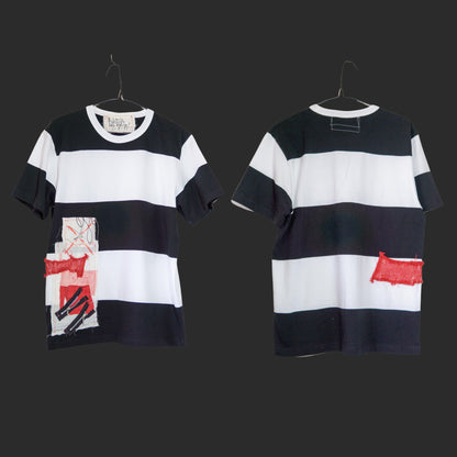 Black and White Stripe Tokyo Punk T-shirt!