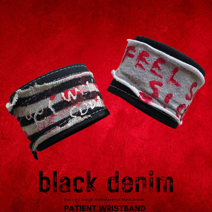 【Breite 5 cm/Handgelenk 17,5ｃｍ】Blabla Patient Punk-Armbandkollektion 2023 im schwarzen Denim-Design