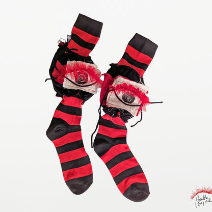 Eyes | My Black & Red Striped Socks