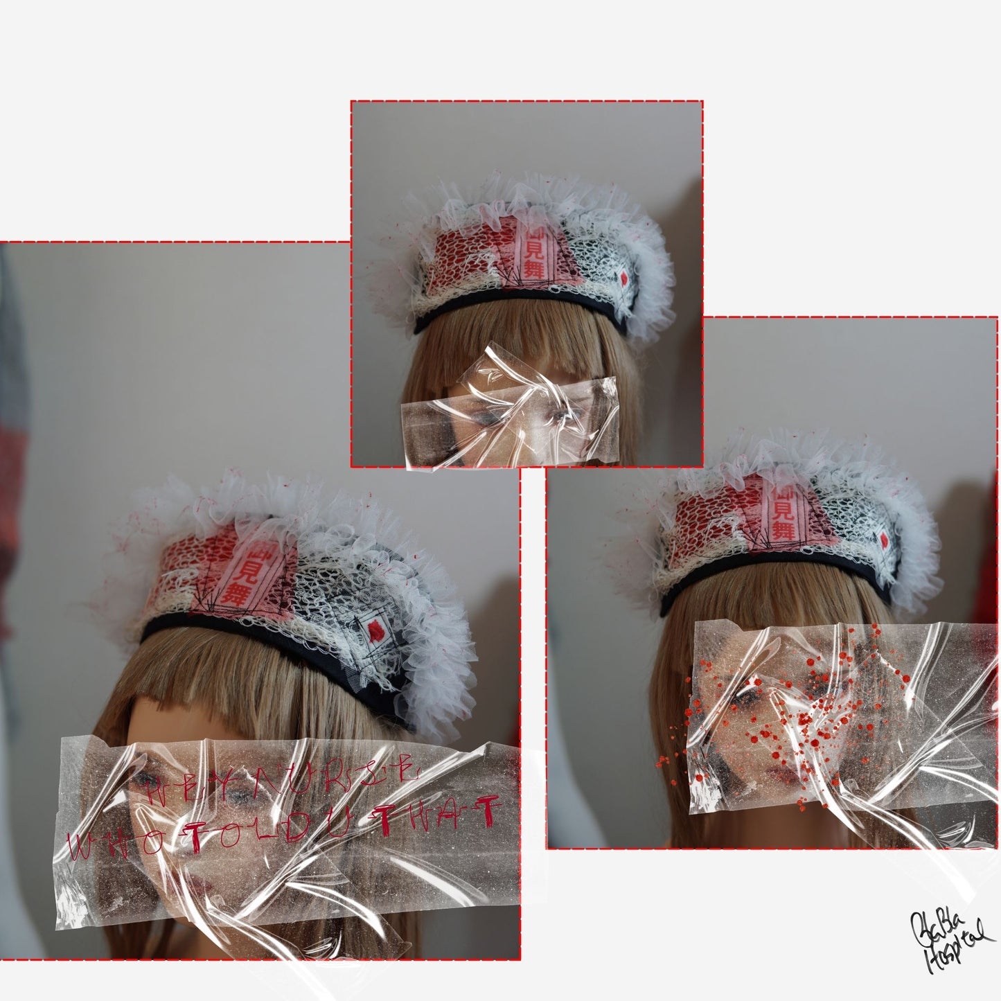 White Hospital OMIMAI Design – Black Nurse Cap