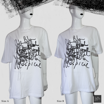 まさかの「BLABLAHOSPITAL」ロゴプリントTシャツ　ホワイト
