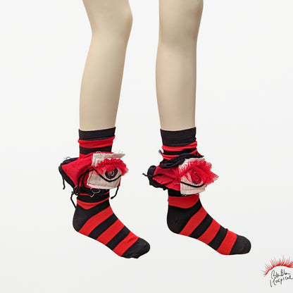 Eyes | My Black & Red Striped Socks