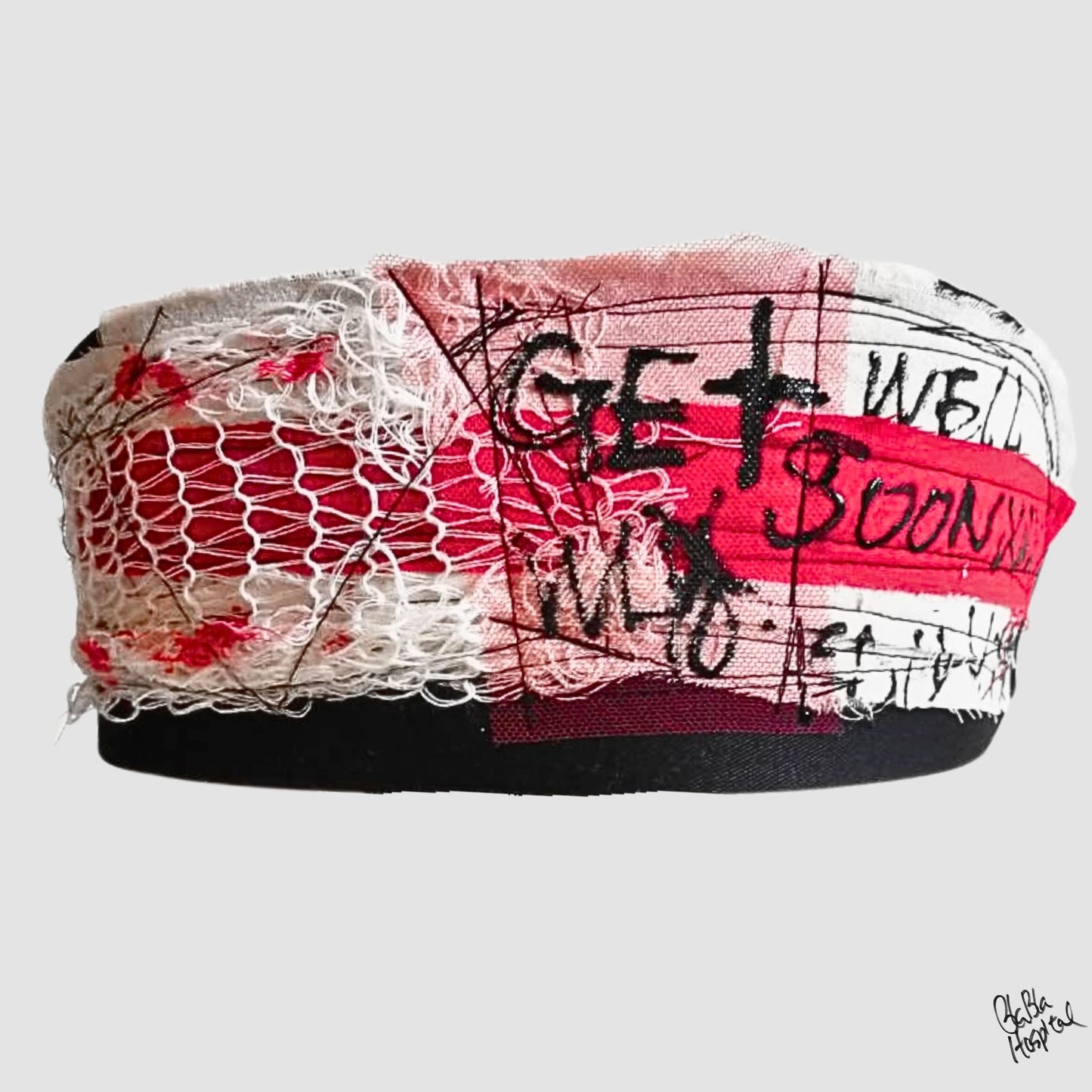 Get Well Soon Original Knit Patch – Black Nurse Cap