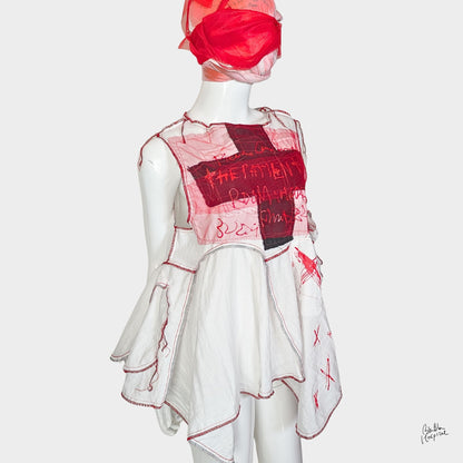 White Ward – No.02 | Black Cross Double Gauze Sleeveless Top