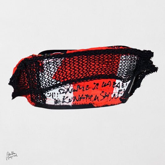 Heart No.008 | Knit Patch  – 黒ナースキャップ