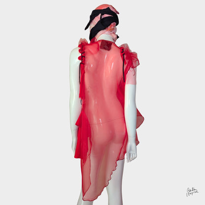 Red Air - No.01 | Red Sheer Organza Top  – Layering Piece