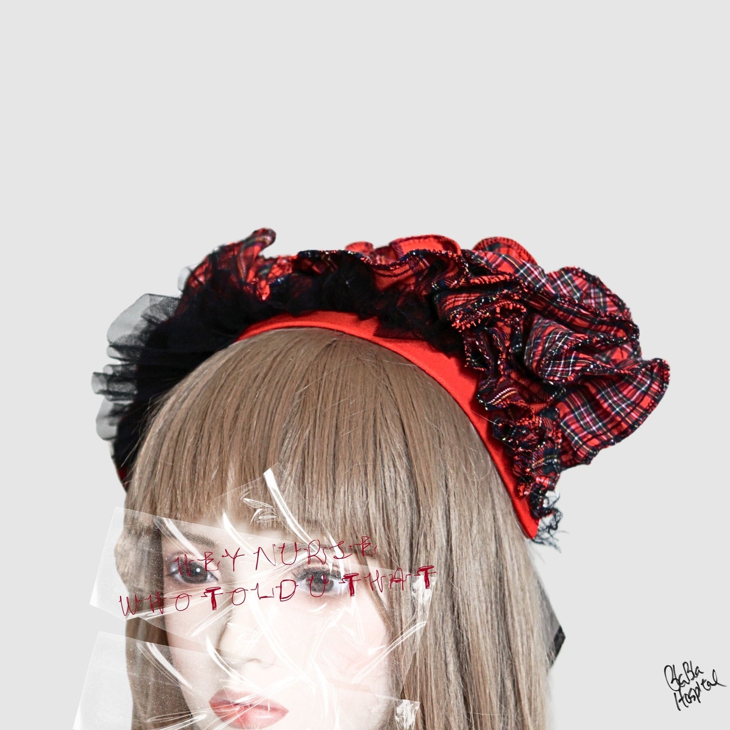 Red Tartan Intuitive Frill　– Red Nurse Cap