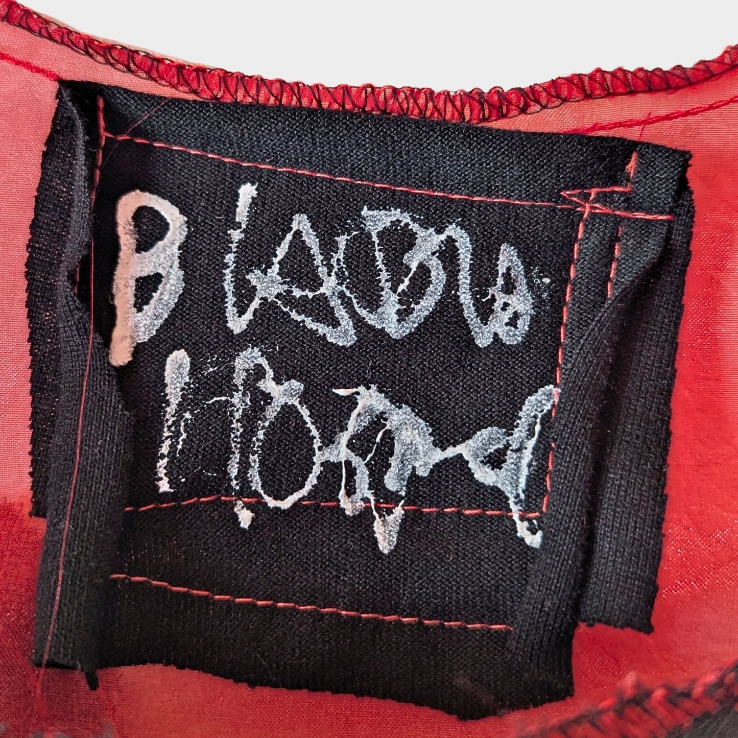 Red Air – No.03 | Sheer Organza Top with Black Improv Frill – Layering Piece