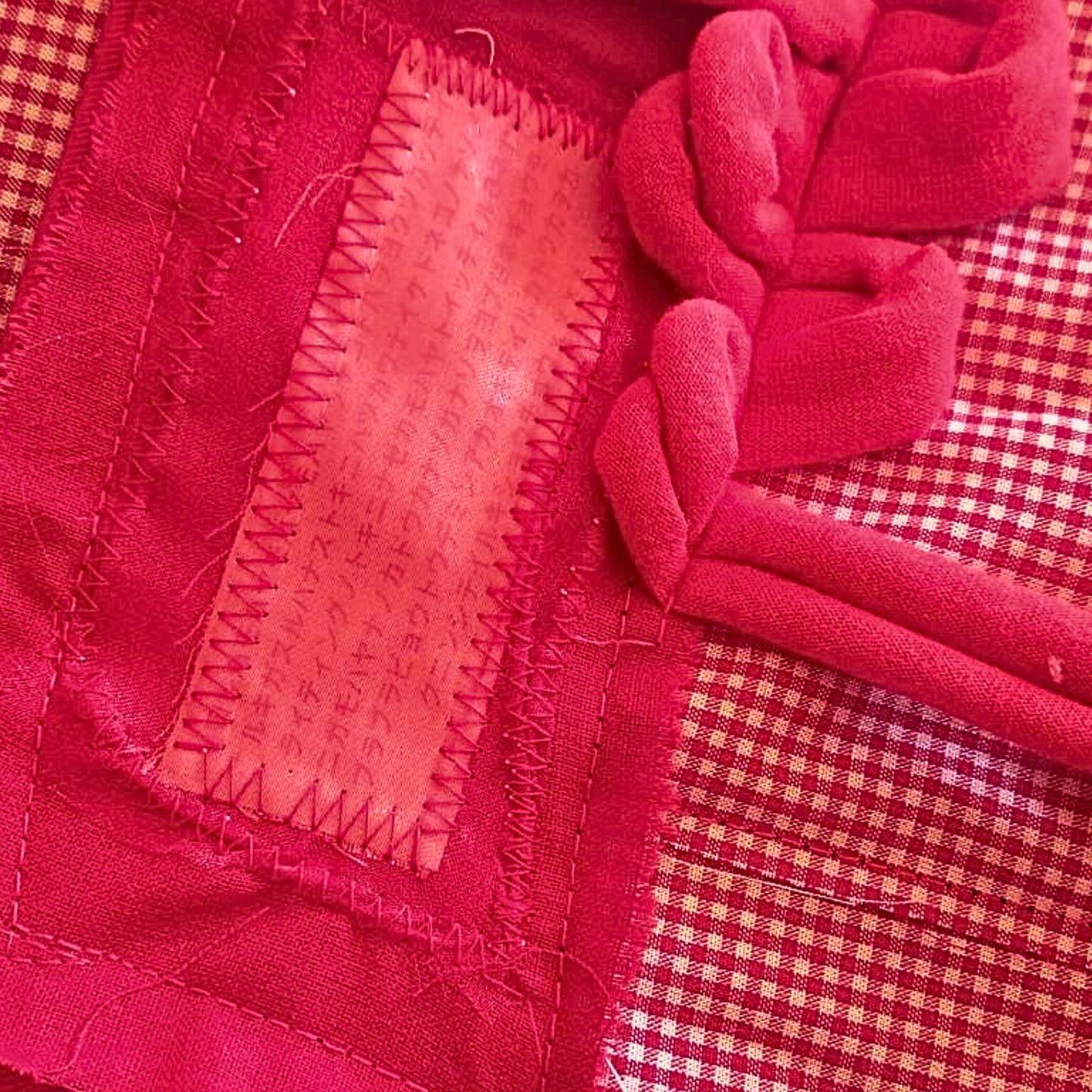 Carry the Whole Blabla World 00.1 | Red and White Gingham　- Art Tote Bag