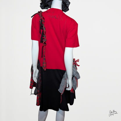 Tshirt-Dress - Red Black