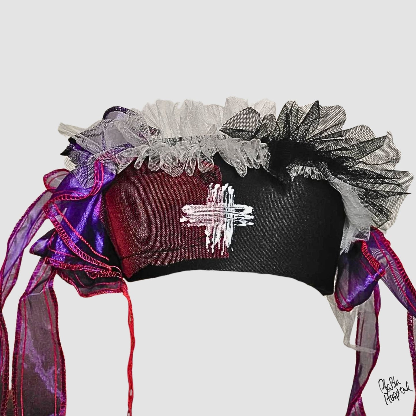 Purple – Black Nurse Cap