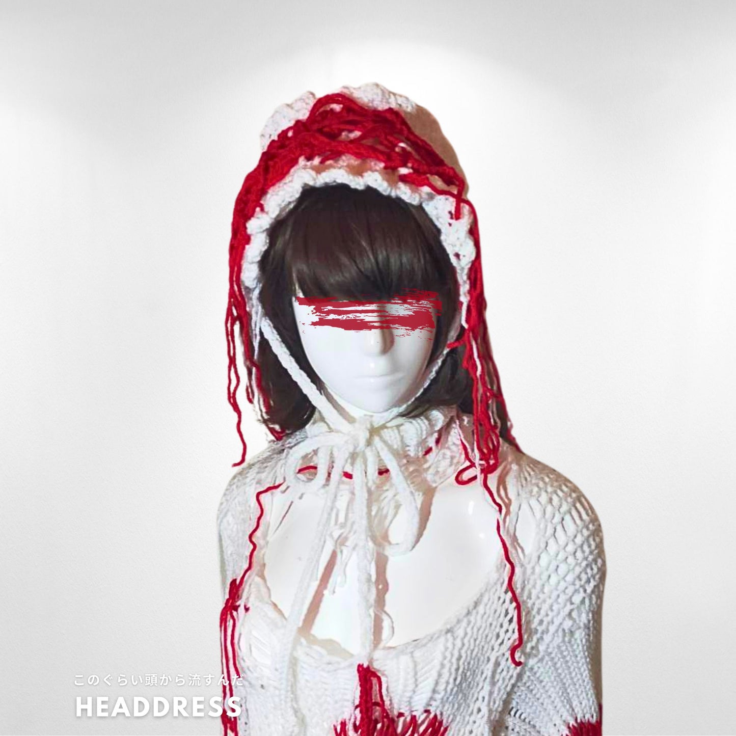 Tokyo Fashion Sick J-fashion Bloody  Lolita  Headdress Handmade Red and White