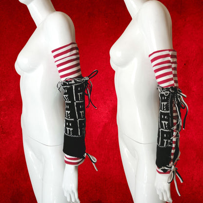 Ghost faces! Blabla Original Knit Design Stripe Arm Cover -Sold individually
