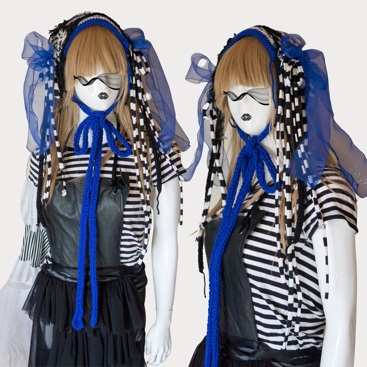 Nurse Face Knitted Headdress Japanese Blabla Punk Lolita Fashion Handmade