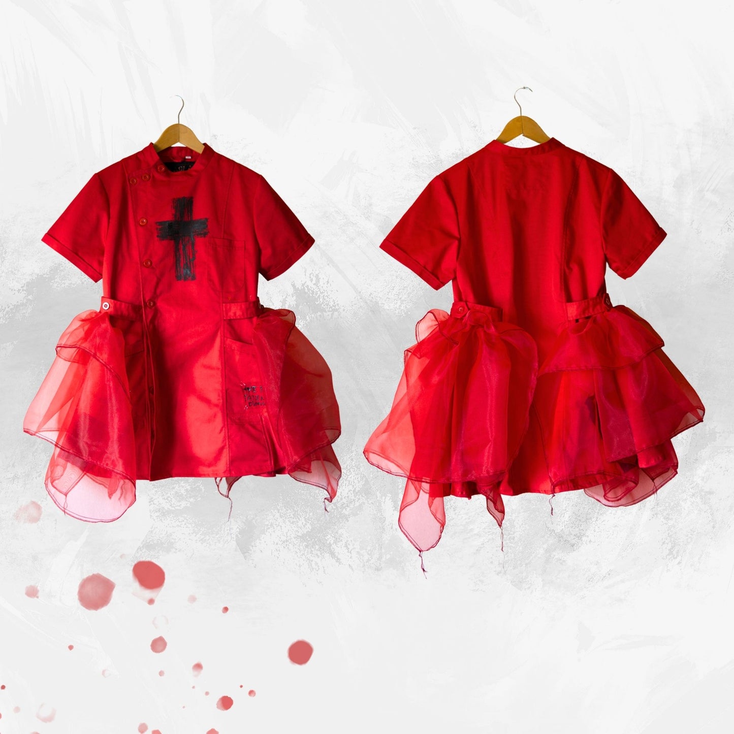 NEW! Red Gothic Nurse Dress　