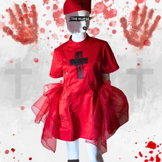 NEU! Rotes gotisches Krankenschwesterkleid 