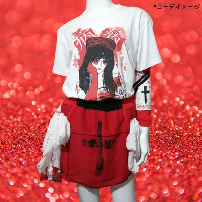 Sweet punk sickness fashion Gothic and Lolita handmade skirt Black cross design