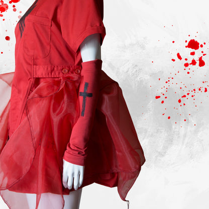 Black Cross Paint J Fashion Gothic Red Armcover – Einzeln erhältlich