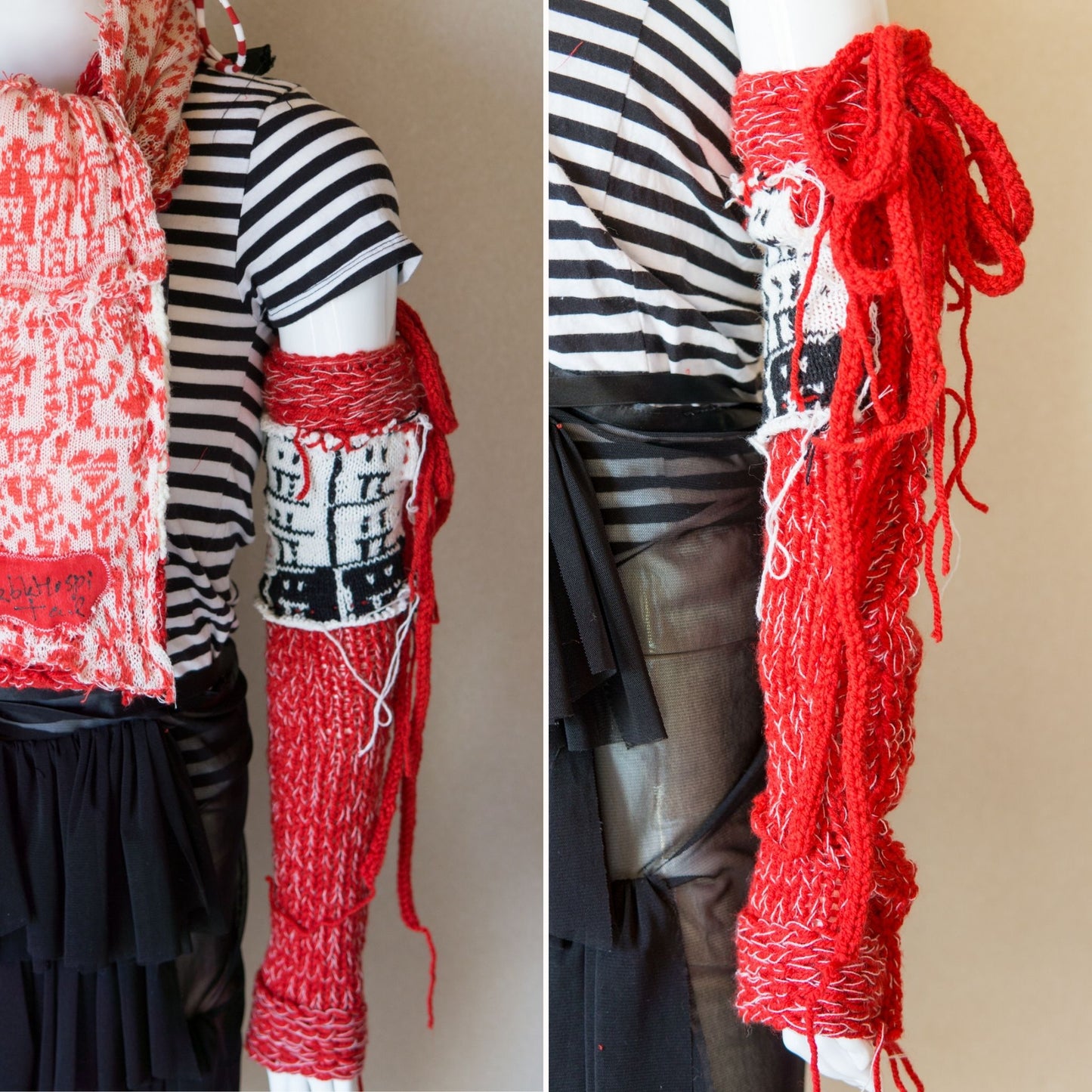 Ghost faces! Punk Knit J fashion Armcover  Handmade Long length *Sold individually