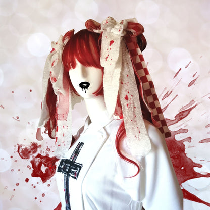Rote und weiße Bandage Ribbon Hair Ties Yamikawa J Fashion Sweet Sickness Style / Set of Two
