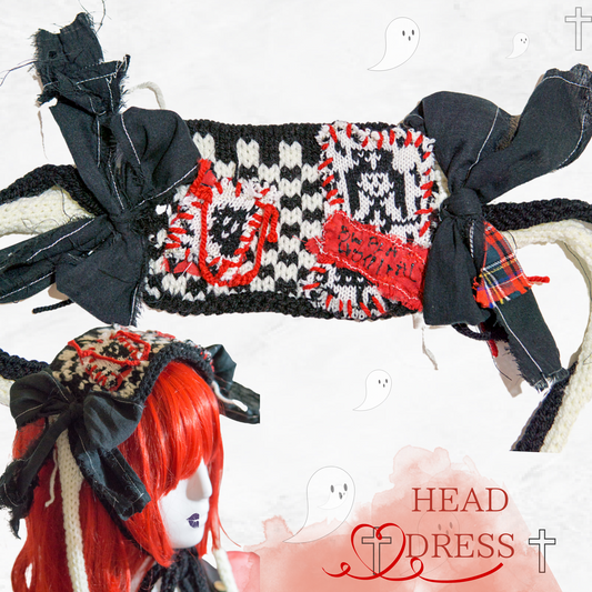 Nurse and Ghost :D Tokyo Punk J-fashion  Lolita  Headdress Handmade Black and White