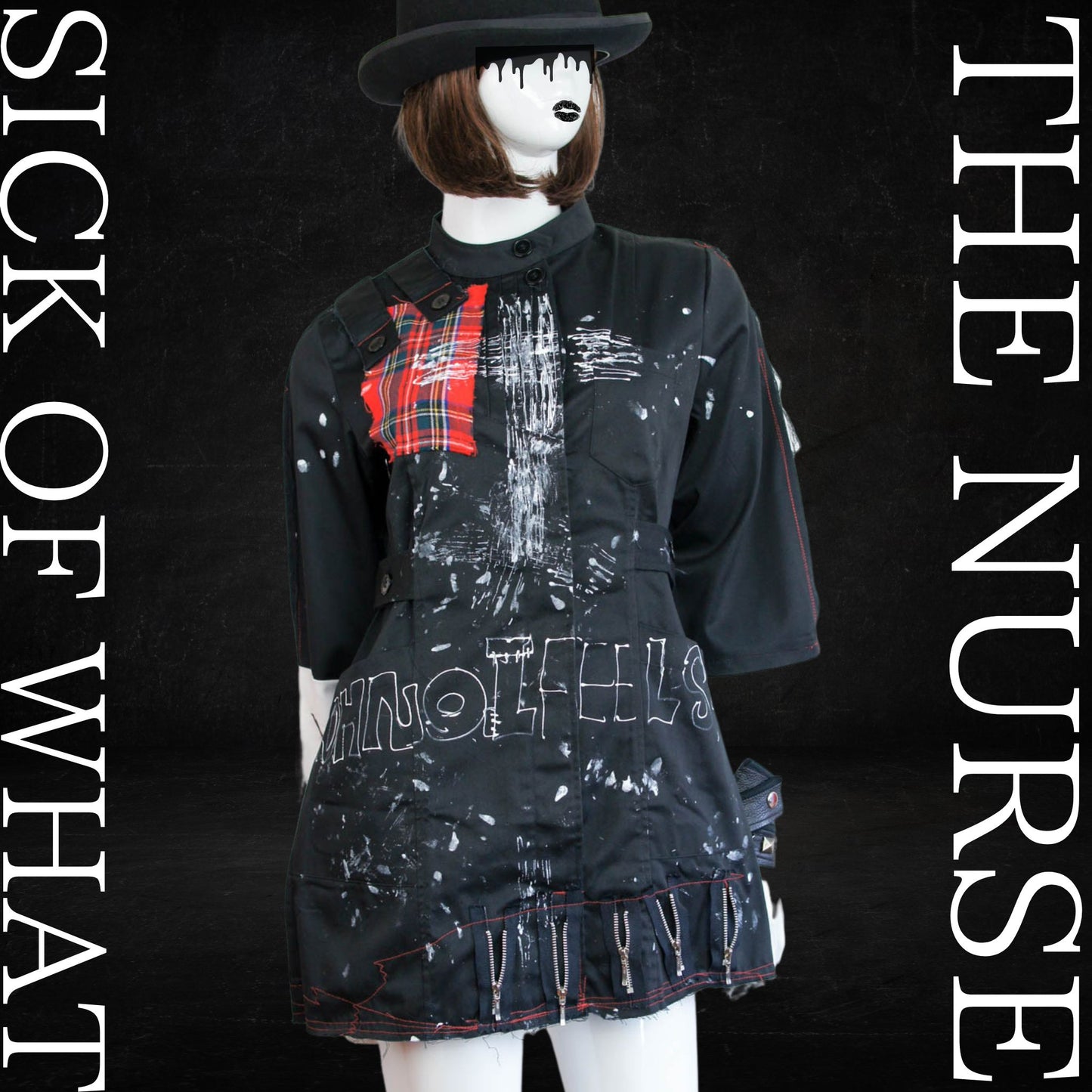 Die Punk-Krankenschwester! Schwarzes Kleid