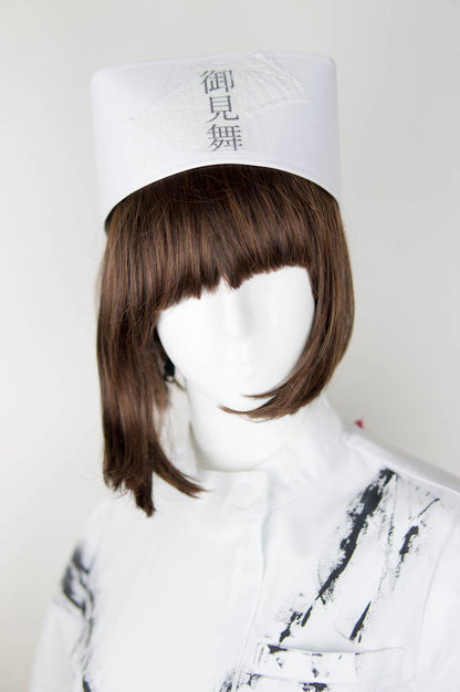 Weiße Krankenschwester-Mütze Medizinische Krankenschwester Mode Japanisches Logo O-Mi-Ma-I
