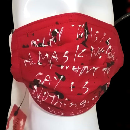 Punk Handschrift Design leuchtend rote Modemaske handgefertigt