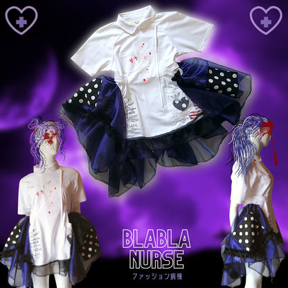 Dunkellila x Schwarzes Design Blabla Medical Gothic Punk Dress