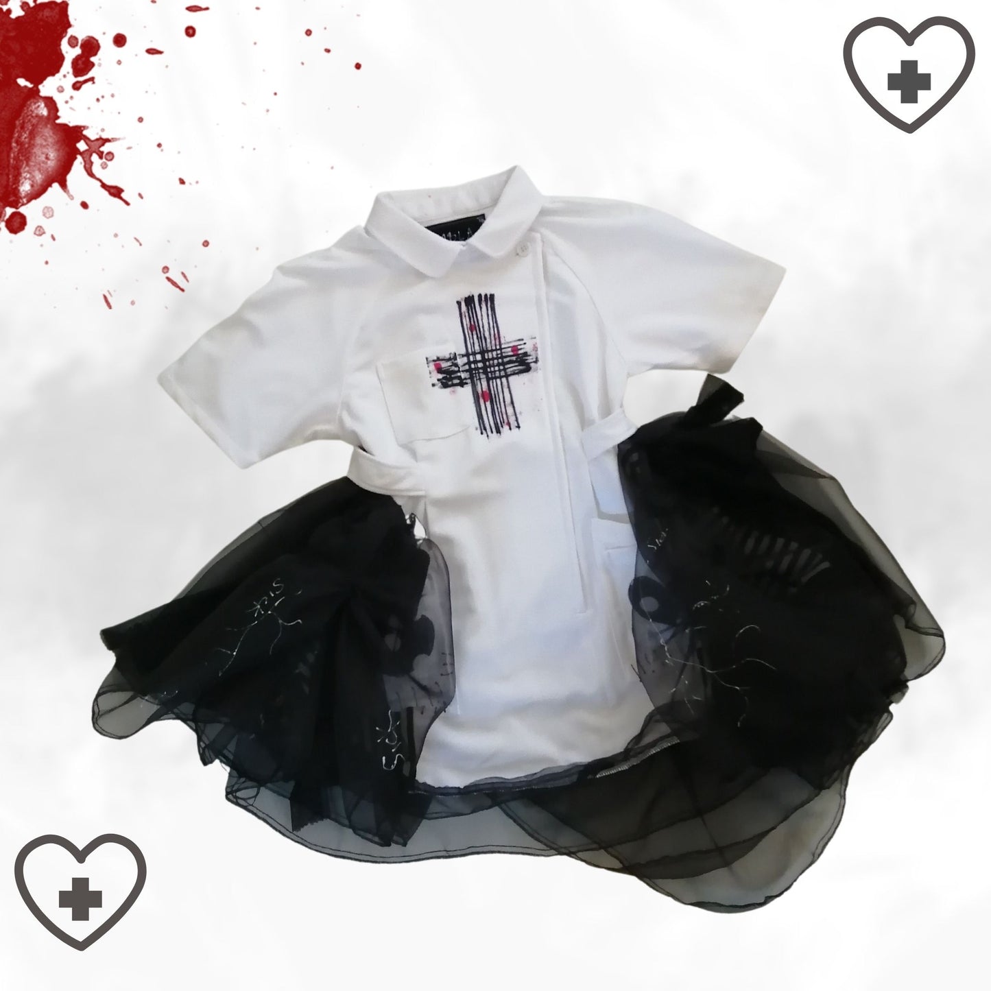 Gotische Lolita-Krankenschwester! Schwarz-Weiß-Design