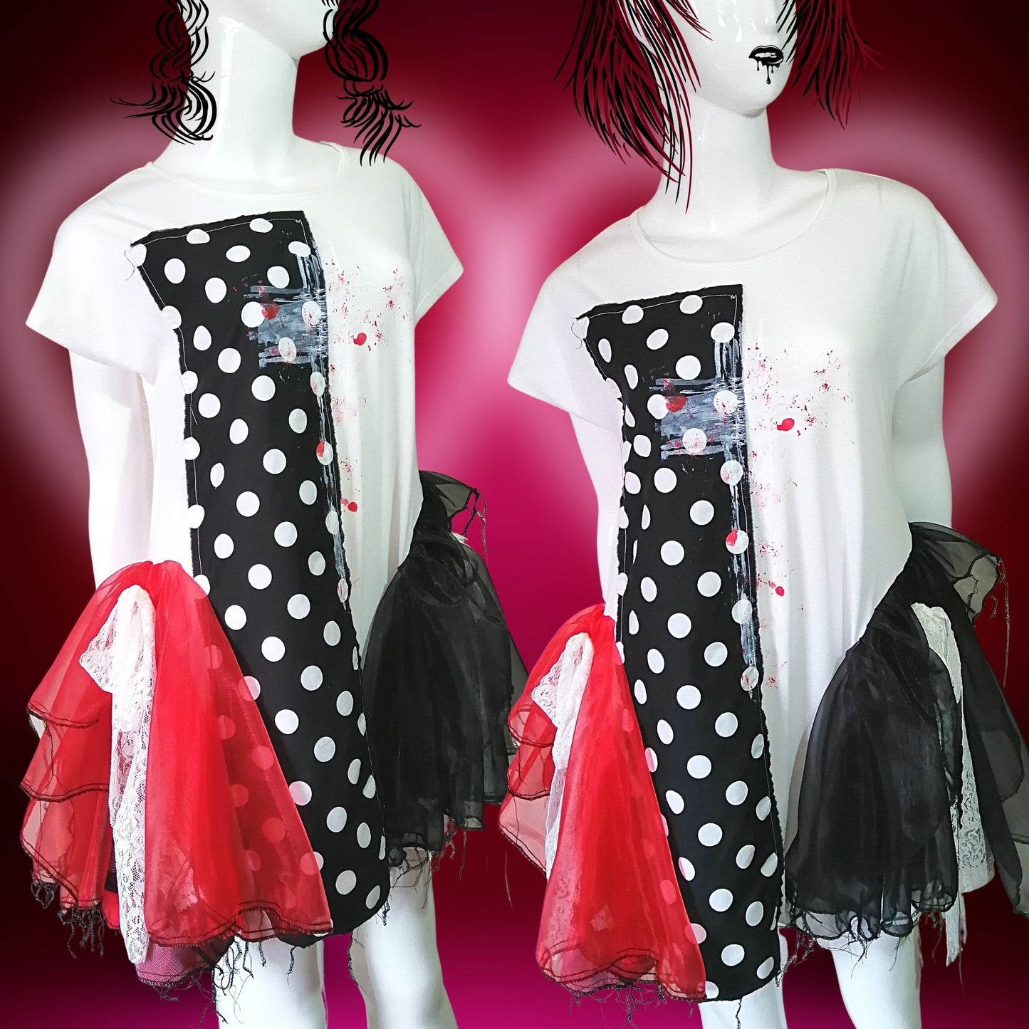 Gothic and Lolita Fashion sickness Tshirt-Dress 　